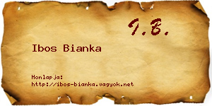 Ibos Bianka névjegykártya